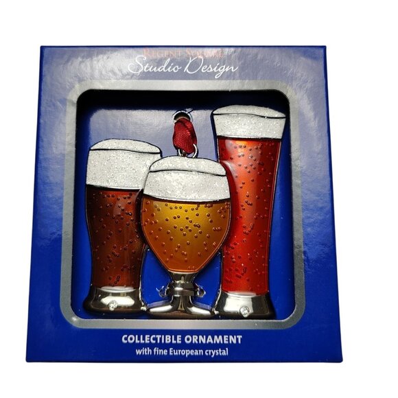 Regent Square Collectible Beer Glass Ornament With European Crystal - Picture 1 of 2